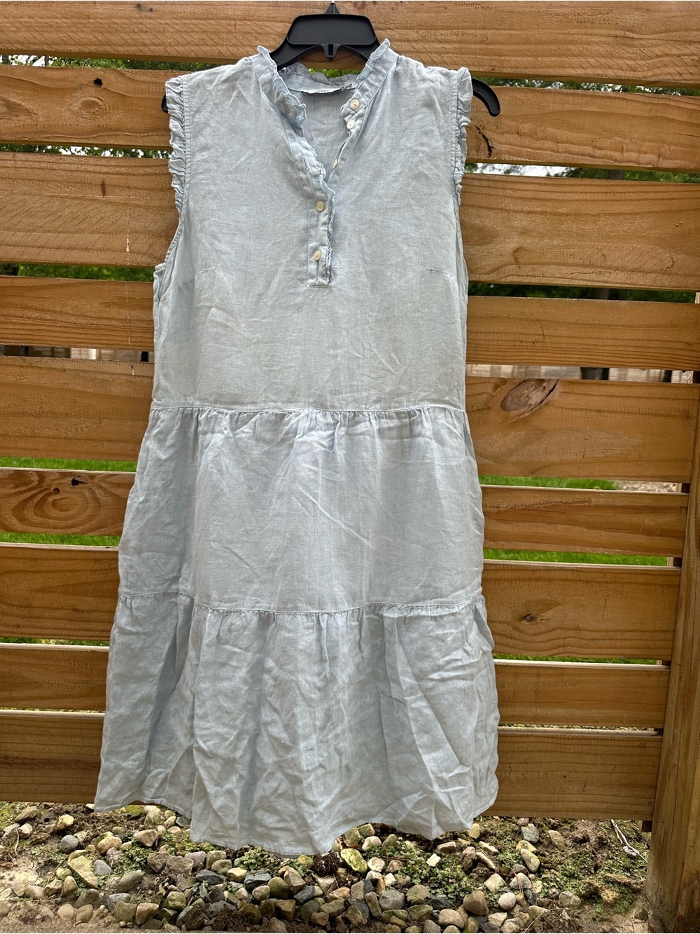 Light Blue Linen Button-Front Dress from 0039 Italy